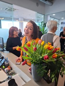 People networking at Pyrgou Vakis Leadership Presentation